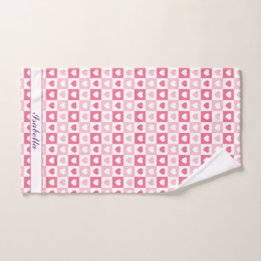 Roze Modern Heart Love Collectie Bad Handdoek (Handdoek)