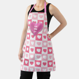 Roze Modern Heart Love Collectie Schort