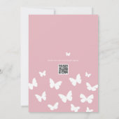 Roze Modern Hier is voor een leven van vlinders Kaart (Achterkant)