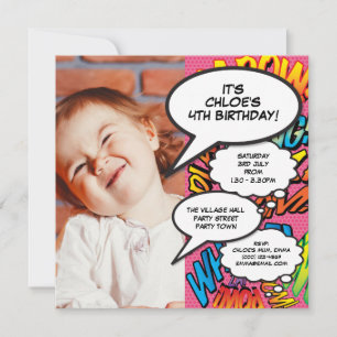 Roze Modern Leuk Foto Verjaardagsfeest Elke leefti Kaart