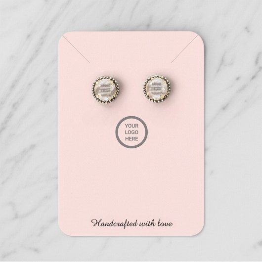 Roze Modern Minimal Ketting Earring Display Kaart