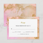 Roze Modern Mitzvah | Reactie op RSVP Kaartje (Voorkant / Achterkant)