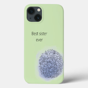 Roze moderne afbeelding van legant blauw, gebrand, iPhone 13 hoesje