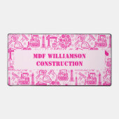 roze moderne Architectural Blueprint Engineer Bureaumat (Voorkant)