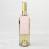Roze moderne bestemming bruiloft flessenhanger (Op fles)