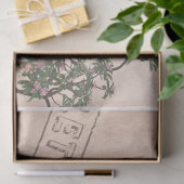 roze moderne bloemen en vis tissuepapier (Geschenk)