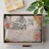 roze moderne bloemen en vis tissuepapier (Geschenk)