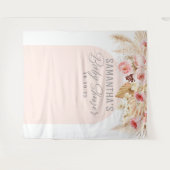 Roze Moderne boog boho pampas bloemachtergrond Wandkleed (Voorkant (horizontaal))