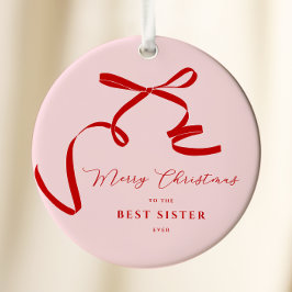 Roze moderne boog keramisch ornament