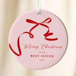 Roze moderne boog keramisch ornament