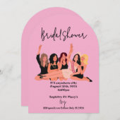 Roze Moderne Bruids Douche Uitnodigingen (Voorkant / Achterkant)