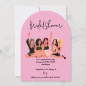 Roze Moderne Bruids Douche Uitnodigingen (Voorkant)