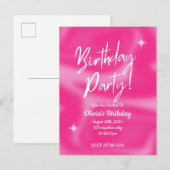 Roze moderne bruidsfeest uitnodiging (Voorkant / Achterkant)