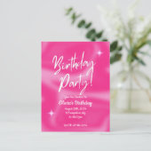Roze moderne bruidsfeest uitnodiging (Staand voorkant)