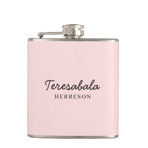 Roze moderne bruidsmeisje script ontwerp heupfles