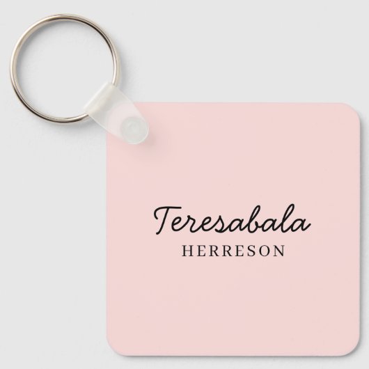Roze moderne bruidsmeisje script ontwerp sleutelhanger (Voorkant)