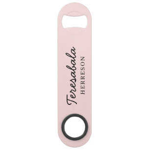 Roze moderne bruidsmeisje script ontwerp speed flessenopener