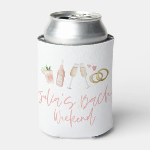Roze, moderne cocktailscript bachelorette kan blikjeskoeler
