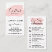 Roze Moderne Cup Instructie  Logo Visitekaartje (Voorkant / Achterkant)