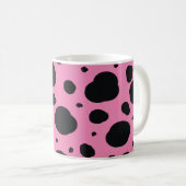 Roze Moderne Dalmatische Vlekken Dierlijk Patroon Koffiemok (Voorkant rechts)