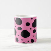 Roze Moderne Dalmatische Vlekken Dierlijk Patroon Koffiemok (Center)