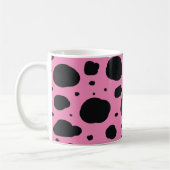 Roze Moderne Dalmatische Vlekken Dierlijk Patroon Koffiemok (Links)