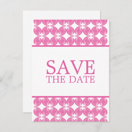 Roze Moderne Deco sparen het Briefkaart van de Dat (Voorkant / Achterkant)