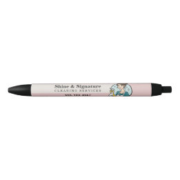 Roze Moderne Dienst Schoonmaakdiensten Zwarte Inkt Pen