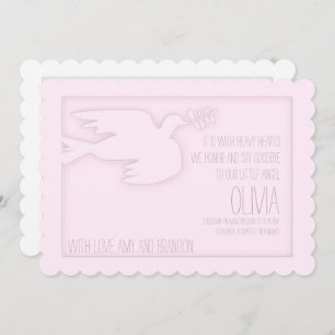 Roze Moderne Duif Baby Aangepaste viering van het Kaart