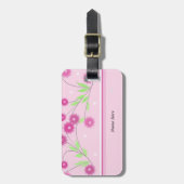 Roze moderne Floral Bagagelabel (Voorkant verticaal)