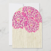 Roze moderne Floral Chrysanthemum Wedding Kaart (Achterkant)