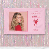 Roze Moderne Foto Dertig Boog Gelukkige 30ste Verj Spandoek