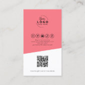 Roze Moderne Foto Uw Logo Visitekaartje (Achterkant)