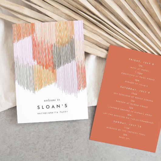 Roze Moderne Fringe Bachelorette Party Route Save The Date