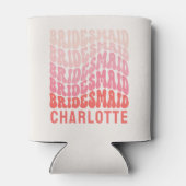 Roze moderne girale retro 60 eenvoudige vibes blikjeskoeler (Achterkant)