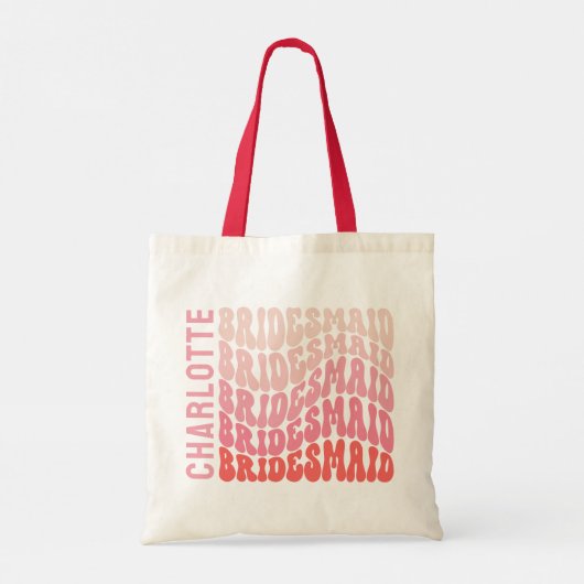 Roze moderne girale retro 60 eenvoudige vibes groo tote bag (Achterkant)