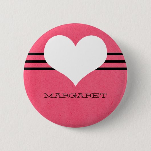 Roze moderne hartButton Ronde Button 5,7 Cm (Voorkant)