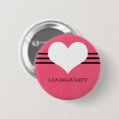 Roze moderne hartButton Ronde Button 5,7 Cm (Voorkant /achterkant)