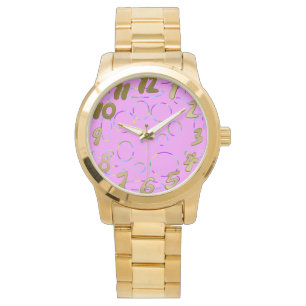 Roze moderne koele cirkels lussen fruitige splash horloge