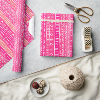 Roze, moderne kruidenverpakking met modedoek cadeaupapier