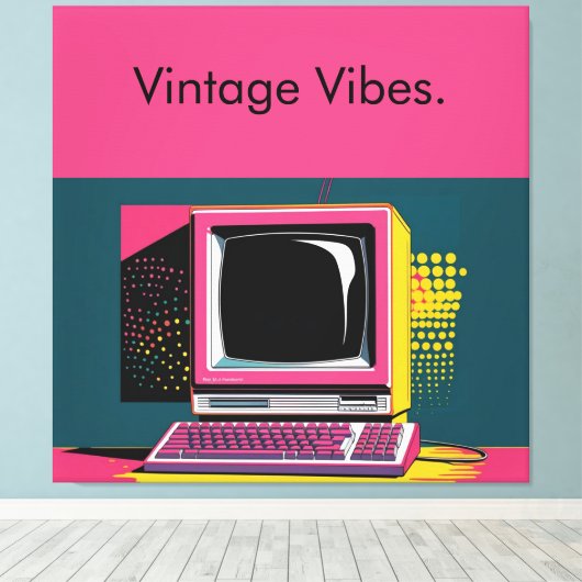 Roze Moderne Kunst  Computer Canvas Print (Insitu (Houten vloer))