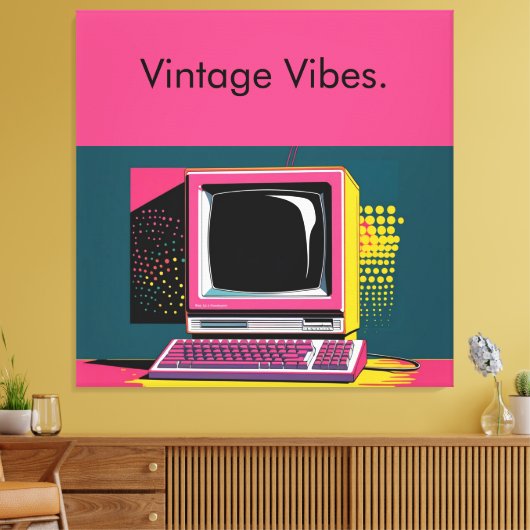 Roze Moderne Kunst  Computer Canvas Print (Insitu (Woonkamer))