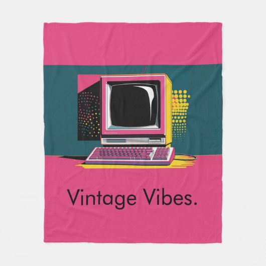 Roze Moderne Kunst  Computer Fleece Deken (Voorkant)