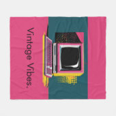 Roze Moderne Kunst  Computer Fleece Deken (Voorkant (Horizontaal))
