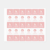 Roze moderne magische eenhoorn Kinder kleding Labels (Vel)