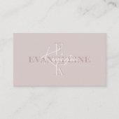 Roze Moderne Minimale Monogram Script Foto QR Code Visitekaartje (Voorkant)