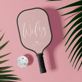 Roze Moderne Minimale Wifey Script Persoonlijke na Pickleball Paddle