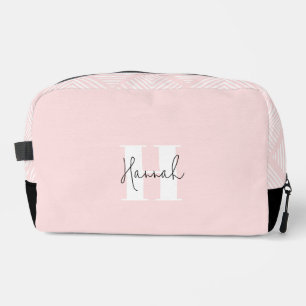 Roze moderne minimalistische monogram toilettasje