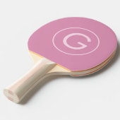 Roze moderne minimummonogram meisje op maat tafeltennisbatje (Voorkant Gekanteld)