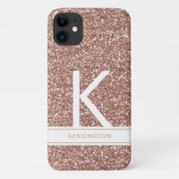Roze moderne Monogram en Telefoondraagtas voor naa